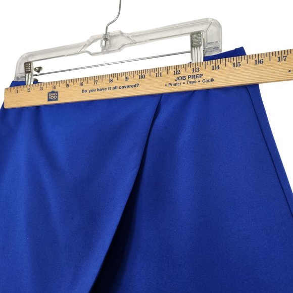 Umgee Womens Skort Size L‎ Blue Asymmetrical Wrap Mini Zip Back Stretch - Picture 8 of 9